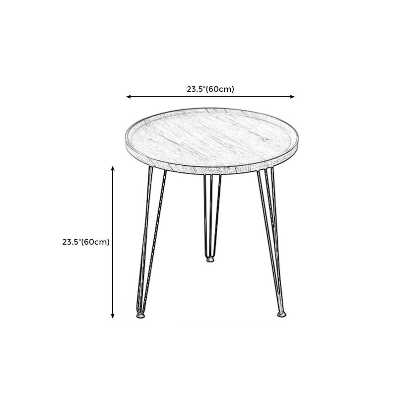 3 Legs Base Design Black Base Plate Countertop Walnut/wood Round Side Table