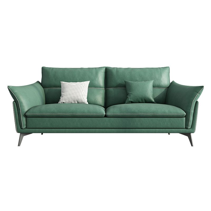 Contemporary 33.46" H Green Faux Leather Pillow Top Arm Sofa Clearhalo 'furn' 'furn_sofas' 'Furniture' 'Living Room Furniture' 'Sofa' 'sofas' 1200x1200_2e97a8bd-53c0-4f7b-b920-f234cab0401b