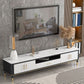 Witte stenen top tv-kast luxueuze 1-open plank tv-standconsole met kasten