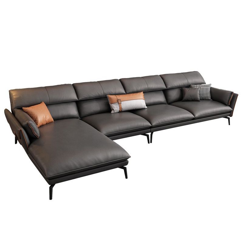 Vlek resistent modernisme sofa & chaise flared arm sectional