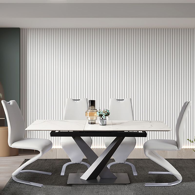 Modern PU Leather Dining Chair Armless Metal Dining Chairs for Restaurant Use Clearhalo ' kitchen&dining_furn' 'Dining Chairs' 'Dining Tables & Seating' 'dining_chair' 'furn' 'furn_dining_chair' 'Furniture' 'furniture_dining_chair' 'Kitchen & Dining Furniture' 'kitchen' 1200x1200_2e981d16-3bb5-4384-b16f-3cdd150c03eb