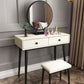 Wood White Makeup Table with 2 Drawers 15.74" Wide Vanity Tables for Bedroom Clearhalo 'Bedroom Furniture' 'furn' 'furn_makeup_vanities' 'Furniture' 'Makeup Vanities' 'makeup_vanities' 1200x1200_2e986570-00ab-464c-a097-26d46117d5bb