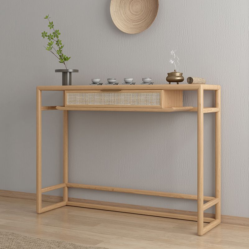 Mesa de consola contemporánea de forma rectángulo Table de sofá de consola de cenizas naturales/marrones