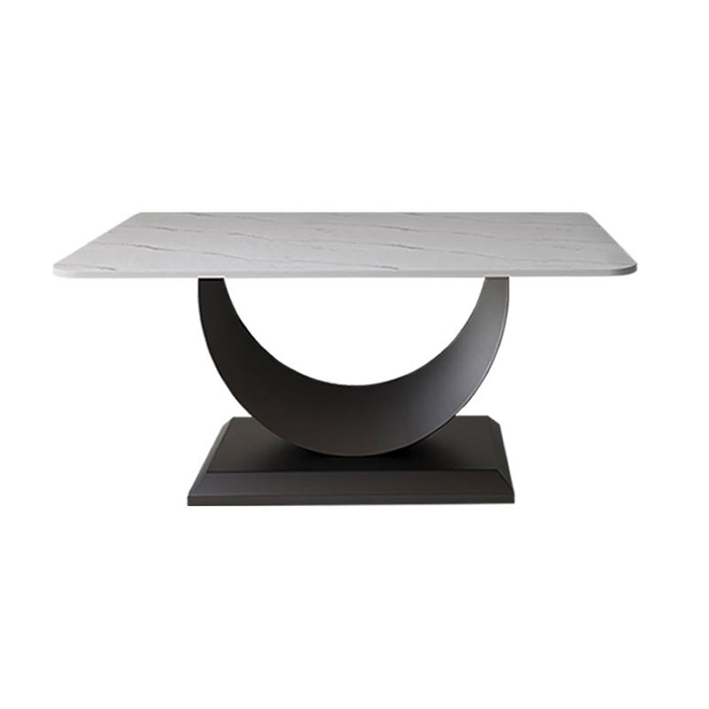 Glam Stone Coffee Table with Steel Pedestal Base and Rectangle Top Clearhalo 'Coffee & Accent Tables' 'Coffee Tables' 'coffee_tables' 'furn' 'furn_coffee_tables' 'Furniture' 'Living Room Furniture' 1200x1200_2e9baf2c-6bd2-44e1-acb1-21d45e81eb53