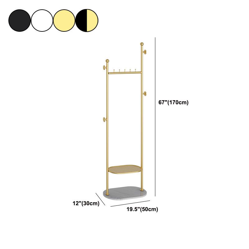 Modern Metal Hall Stand Hanging Rail Storage Shelving and Hooks Entryway Kit
