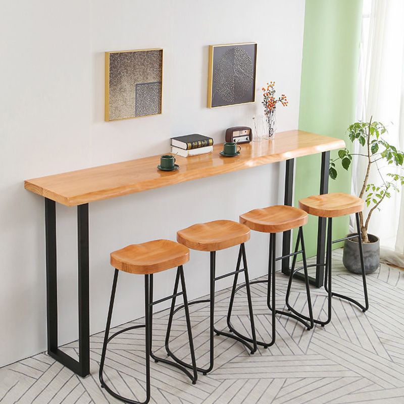 Modern Style Bar Table Set 1/2/5 Pieces Rectangle Bar Table with High Wood Stools Clearhalo 'Bar Furniture' 'furn' 'furn_home_bar_bar_sets' 'Furniture' 'Home Bars & Bar Sets' 'home_bar_bar_sets' 'Kitchen & Dining Furniture' 1200x1200_2e9ddbb7-4b7f-4b5d-8fb5-b98998e6bc94
