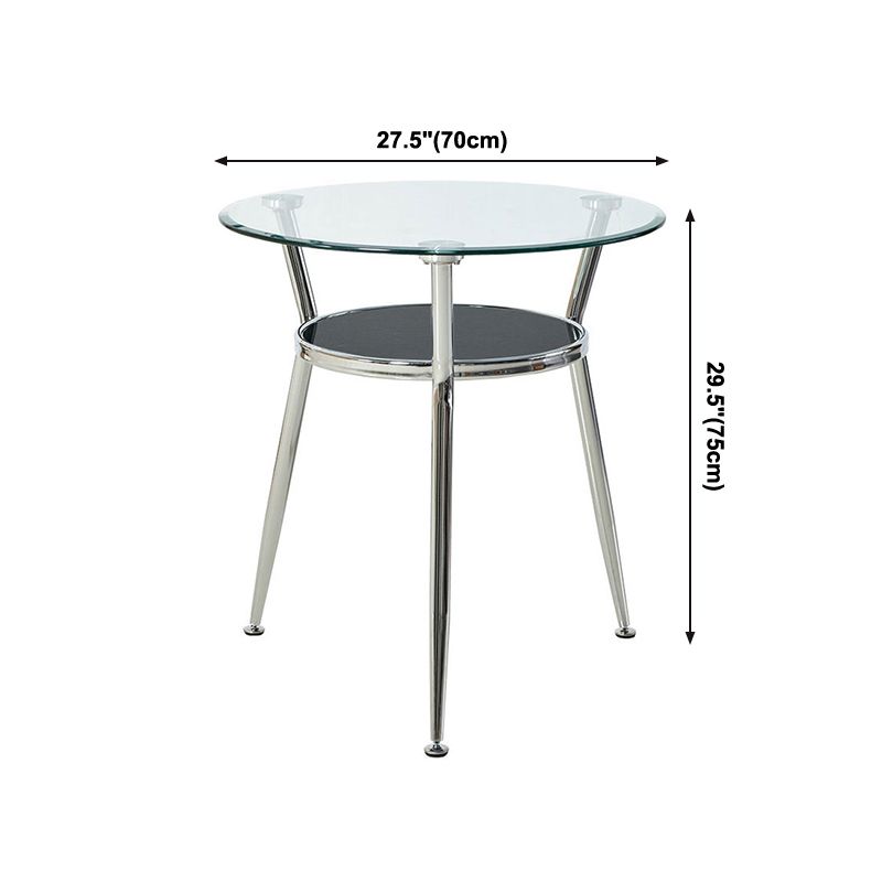 Modern Style Glass Dining Table Round Table with Metal Frame for Home Use Clearhalo ' dining_table' 'Dining Tables & Seating' 'Dining Tables' 'furn' 'furn_dining_table' 'Furniture' 'furniture_dining_table' 'Kitchen & Dining Furniture' 'kitchen&dining_furn' 'kitchen' 'kitchen_dining_table' 1200x1200_2e9ee67c-4a4c-4541-8795-62e581b44941
