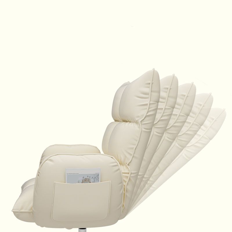 Sedia alta office di back office sedia da scrivania imbottita rotabile con base in acciaio