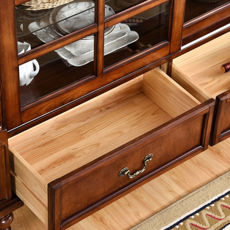 Scheda laterale in legno massiccio in stile moderno con cassetto e porta