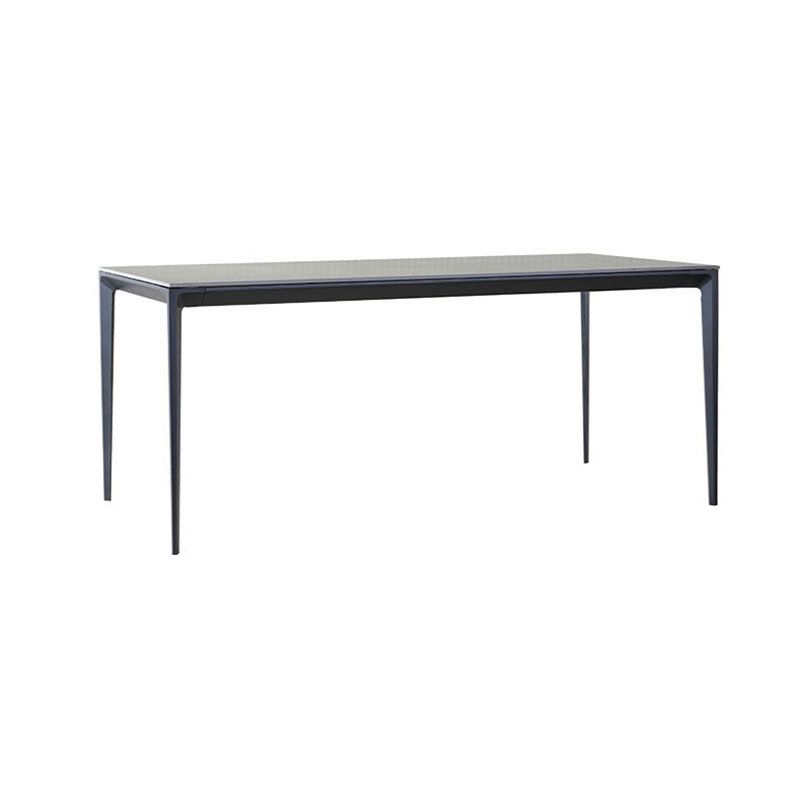 Modern Rectangle Dining Table Sintered Stone Top Table with 4 Black Metal Legs Clearhalo 'Dining Tables & Seating' 'Dining Tables' 'dining_table' 'furn' 'furn_dining_table' 'Furniture' 'Kitchen & Dining Furniture' 1200x1200_2ea125e0-8965-4b2f-a4e3-9e5319af312c