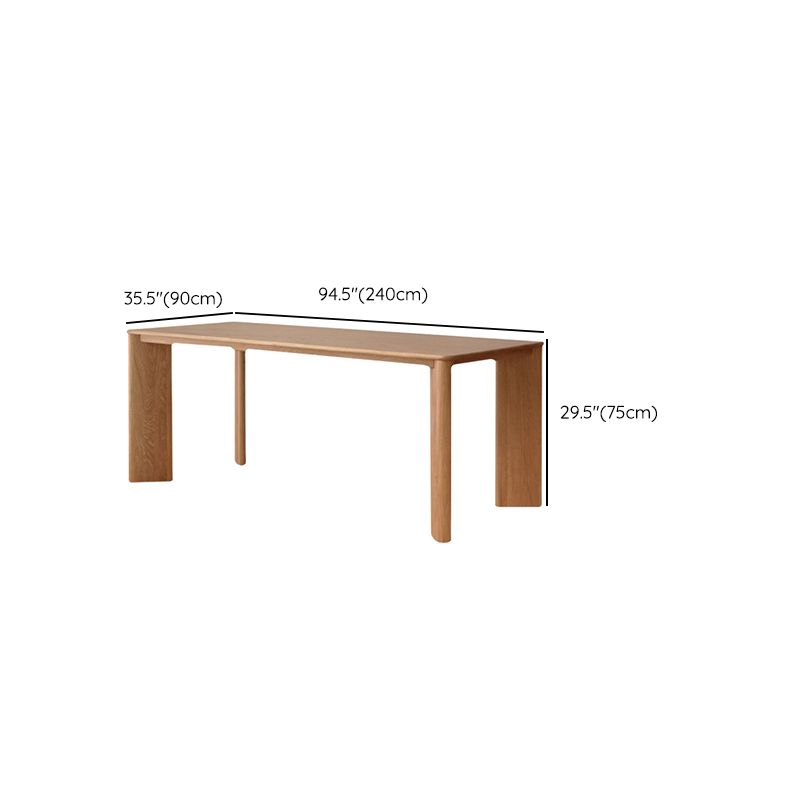 Tavolo da pranzo moderno rettangolare in legno massello per sala da pranzo