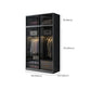 Black Wardrobe for Home Modern Style Cabinet with Glass Doors Clearhalo 'Armoires & Wardrobes' 'armoires_wardrobes' 'Bedroom Furniture' 'furn' 'furn_armoires_wardrobes' 'Furniture' 1200x1200_2ea2ee9c-2cf5-4705-a947-e187649537f1