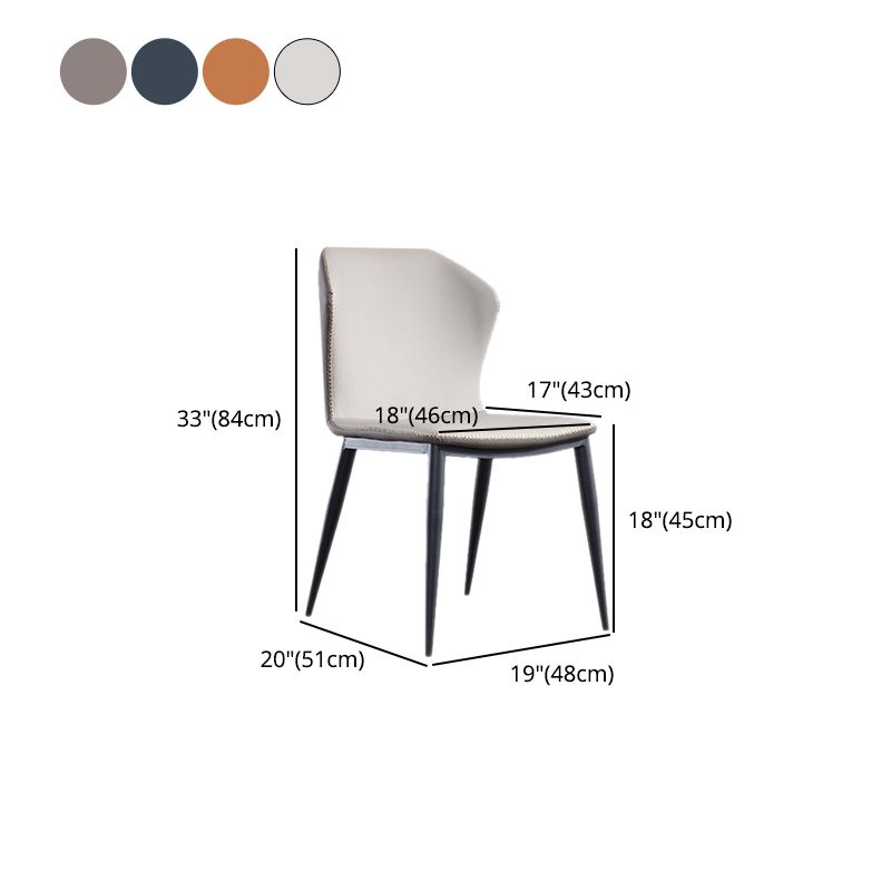 Leather Contemporary Style Dining Chair Matte Finish Wingback Side Chair Clearhalo 'Dining Chairs' 'Dining Tables & Seating' 'dining_chair' 'furn' 'furn_dining_chair' 'Furniture' 'furniture_dining_chair' 'Kitchen & Dining Furniture' 1200x1200_2ea50ecd-d965-4349-8132-c825234c4183