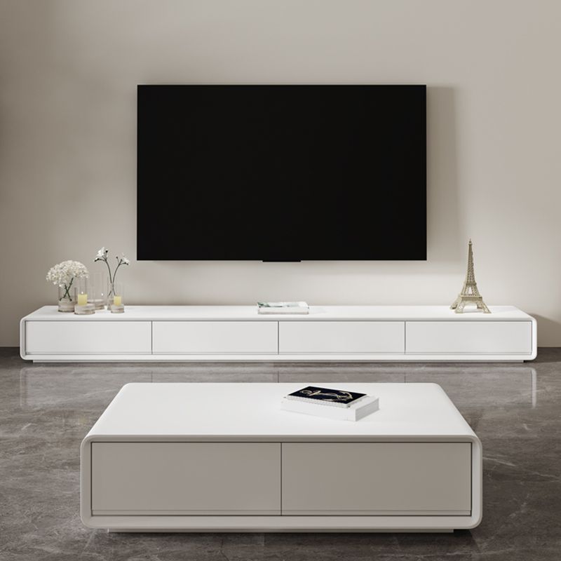 White Media Console Modern Faux Wood TV Stand Console with Drawers Clearhalo 'furn' 'furn_tv_stands_entertainment_centers' 'Furniture' 'Living Room Furniture' 'TV Stands & Entertainment Centers' 'TV Stands & Media Storage Furniture' 'tv_stands_entertainment_centers' 1200x1200_2ea5cc6e-b0be-4ccd-85f2-e3e1a6b07a01