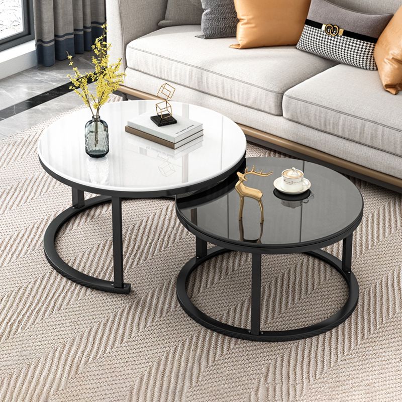 Cadre de table basse contemporaine Ensemble de table de café en verre haut de gamme