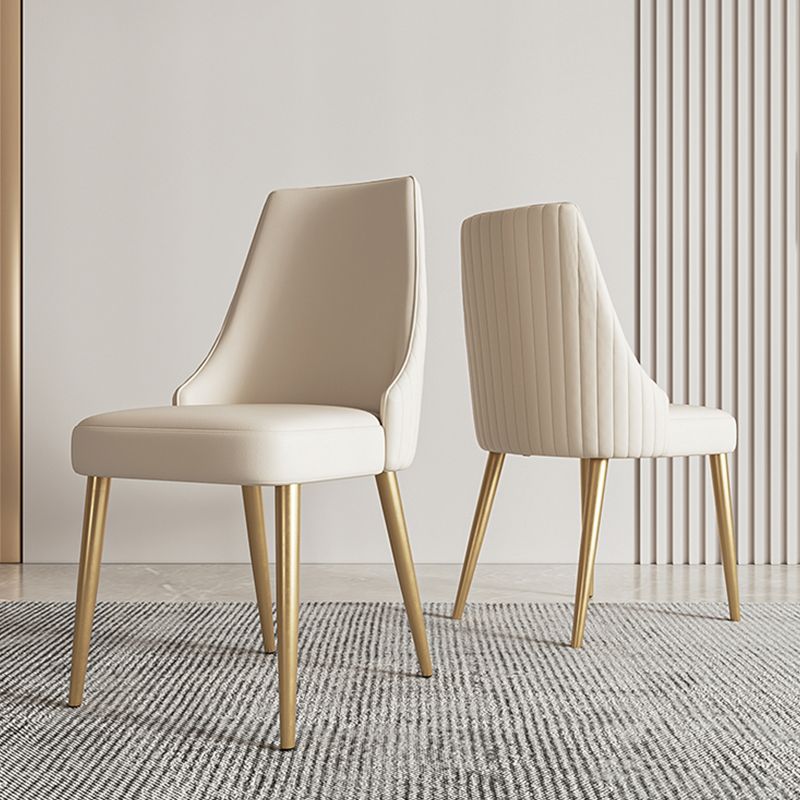 Glam Side Chair Dining Room Gold Legs Dining Armless Parsons Chair Clearhalo 'Dining Chairs' 'Dining Tables & Seating' 'dining_chair' 'furn' 'furn_dining_chair' 'Furniture' 'Kitchen & Dining Furniture' 1200x1200_2ea716fe-369a-4b62-aec5-3131318d13c9