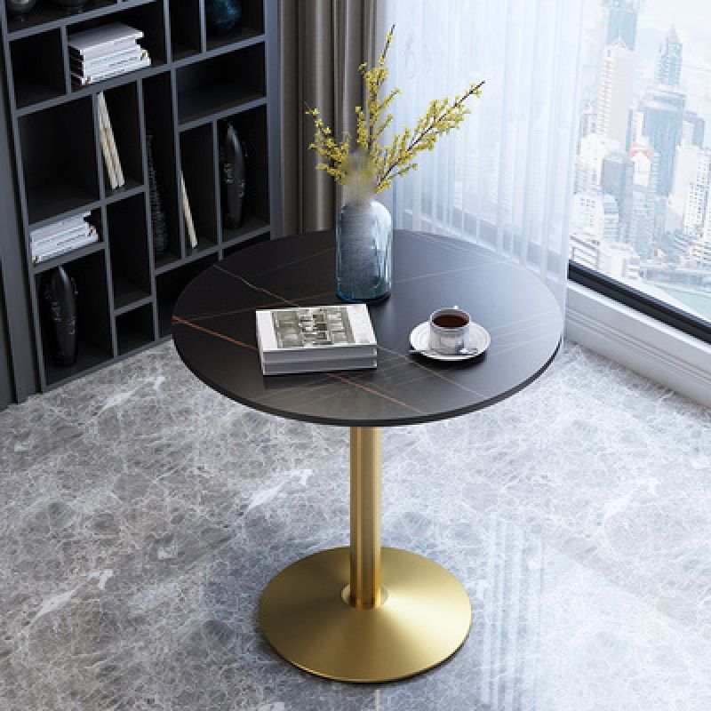 Glam Style Stone Top Dinette Table Metal Base Dining Table for Coffee Shop Clearhalo 'Dining Tables & Seating' 'Dining Tables' 'dining_table' 'Furniture' 'furniture_dining_table' 'Kitchen & Dining Furniture' 'kitchen' 'kitchen_dining_table' 1200x1200_2ea71be4-7aad-47c9-9ca0-936bc34cc602