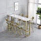 Glam Style Gold 41.3"H Bar Table Marble White Rectangle Top Bistro Table Clearhalo 'Bar Furniture' 'Bar Tables' 'bar_tables' 'Furniture' 'furniture_bar_tables' 'Kitchen & Dining Furniture' 'kitchen&dining_furn' 'kitchen' 1200x1200_2ea82700-cfca-4314-bba7-ce2e98f7b31c