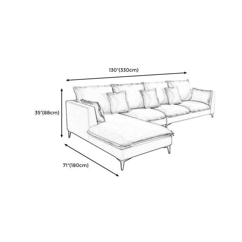 129.92"L X 70.87"W X 34.65"H Modern Sofa Cushions Square Arm Sectional with Chaise Clearhalo 'furn' 'furn_sectionals' 'Furniture' 'furniture_sectionals' 'Living Room Furniture' 'Sectionals' 1200x1200_2eaa82f1-9f72-46f9-8c31-9a82bfb25ff5