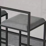Taburete moderno de brazo sin brazo de respaldo Taburete de barra de cocina de hierro con cojín y pedal