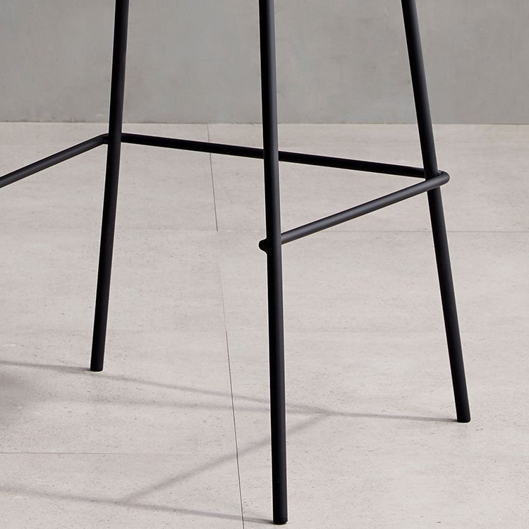 Matte Finish Leather Barstool Nordic Style Coffee Shop Low Back Stool