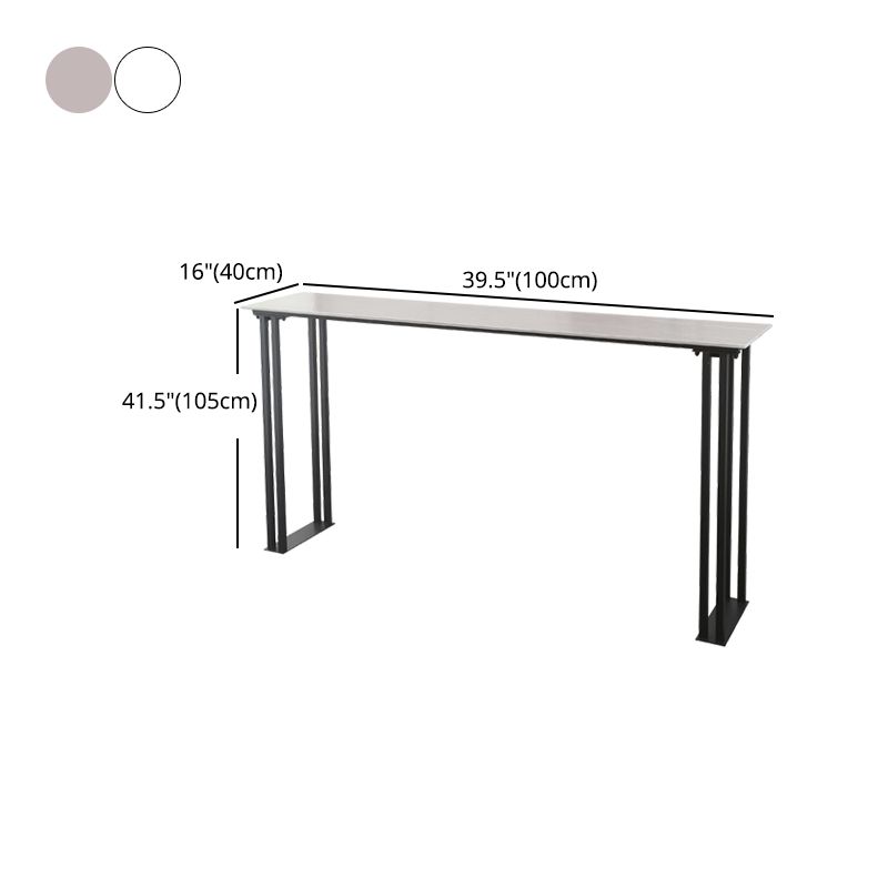 Indoor Stone and Metal Event and Cocktail Table Industrial Sled Counter Table Clearhalo 'Bar Furniture' 'Bar Tables' 'bar_tables' 'furn' 'furn_bar_tables' 'Furniture' 'furniture_bar_tables' 'Kitchen & Dining Furniture' 1200x1200_2eabc8c2-978f-4248-aac6-7ab909aecfbf