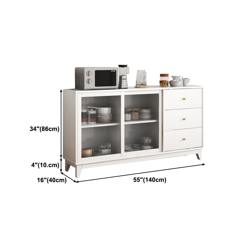 Sideboard in legno ingegnerizzato ingegnerizzato in stile glam con porta di vetro