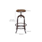 Modern Armless Counter Stool Metal Bar Stool with Wooden Seat