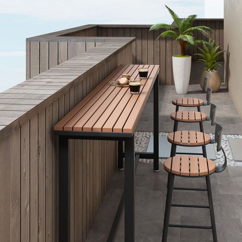 Bruine rechthoekige balktafel Hedendaagse staaftafel met schroefbasis