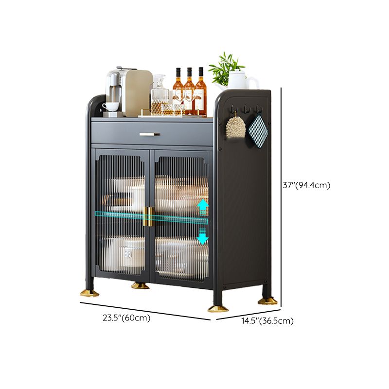 Porte di vetro a scaffalatura regolabile armadio nero cucina nera