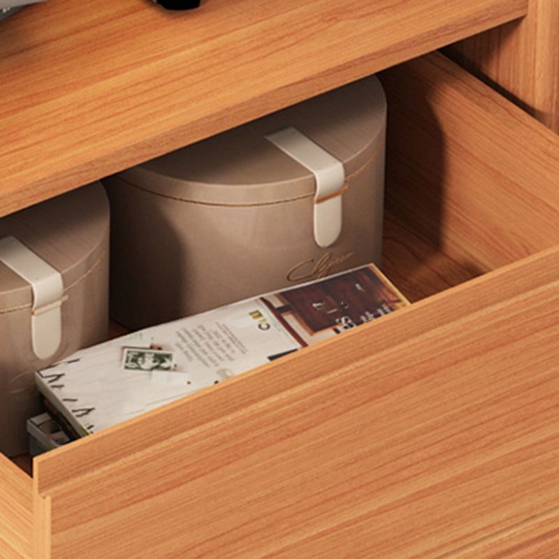 2 - Door and 1 - Drawer Pine Wood Chest 43.3" Tall Glass Paned Side Cabinet Clearhalo 'Cabinets & Chests' 'cabinets_chests' 'furn' 'furn_cabinets_chests' 'Furniture' 'Living Room Furniture' 1200x1200_2eb16224-bb87-4258-aefb-d7f61c8a4746