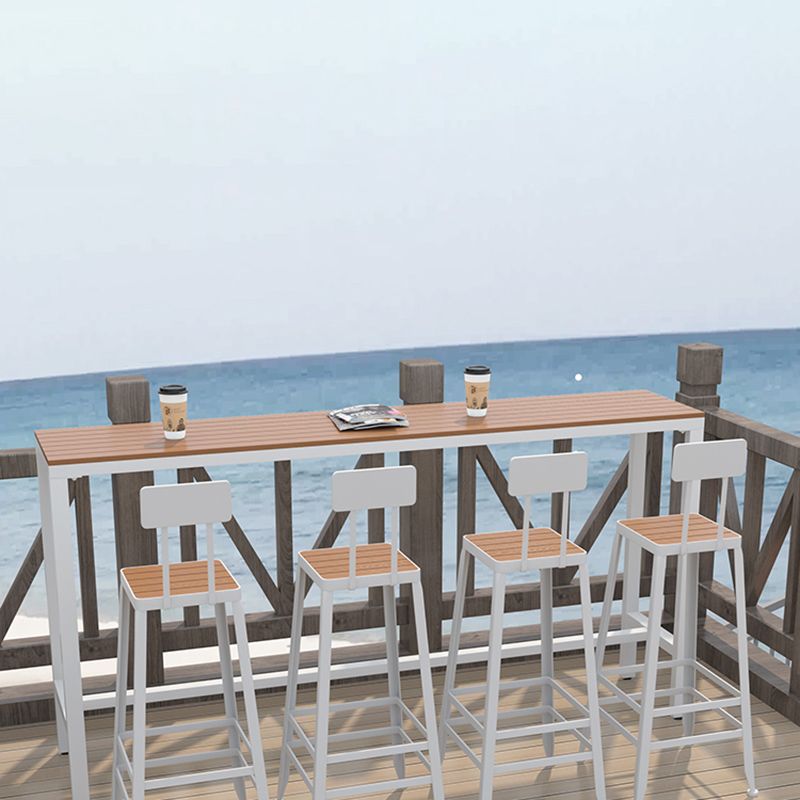 Industrial Counter Height Dining Table Trestle Bar Dining Table Clearhalo 'Bar Furniture' 'Bar Tables' 'bar_tables' 'furn' 'furn_bar_tables' 'Furniture' 'Kitchen & Dining Furniture' 1200x1200_2eb4f5cf-4f9f-4311-bf0f-ab2407d2ccb9