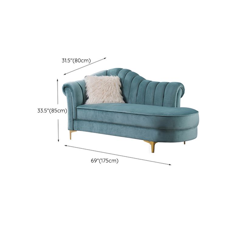 Luxury Style Velvet Chaise Lounge Bedroom Rolled Arms Chaise Clearhalo 'Chairs & Seating' 'Chaise Lounge' 'chaise_lounge' 'furn' 'furn_chaise_lounge' 'Furniture' 'Living Room Furniture' 1200x1200_2eb68f08-b9d7-48de-977e-03b0cc47620f