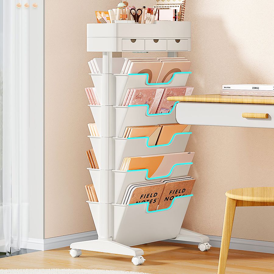 7.87"W Bookcase Contemporary Style Closed Back White Bookshelf for Home Office Clearhalo 'Bookcases' 'furn' 'furn_bookcases' 'Furniture' 'furniture_bookcases' 'Office Furniture' 1200x1200_2eb70b4f-3cb3-4b9d-a96f-56d5cb656e3f