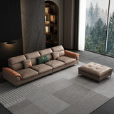 35 "H Modern Sectional Lederen Sleeper Sectional in het midden van de eeuw