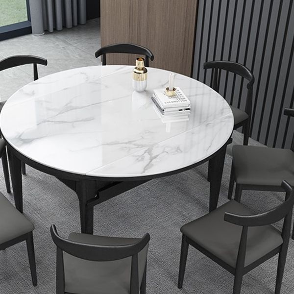 Contemporary Style 53'' Dining Table 4 Legs Dining Site Table with Drop-Leaf Clearhalo ' dining_table' 'Dining Tables & Seating' 'Dining Tables' 'furn' 'furn_dining_table' 'Furniture' 'furniture_dining_table' 'Kitchen & Dining Furniture' 'kitchen&dining_furn' 'kitchen' 'kitchen_dining_table' 1200x1200_2eb8a4ce-9b9c-447a-84dc-b9c70802a16e