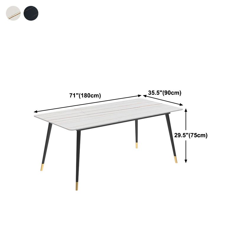 Stone Dining Table Contemporary Dining Table with 4 Black Legs Clearhalo ' dining_table' 'Dining Tables & Seating' 'Dining Tables' 'furn' 'furn_dining_table' 'Furniture' 'furniture_dining_table' 'Kitchen & Dining Furniture' 'kitchen&dining_furn' 'kitchen' 'kitchen_dining_table' 1200x1200_2eb99968-e2e1-4ff7-b4f1-b347e3ad79ef