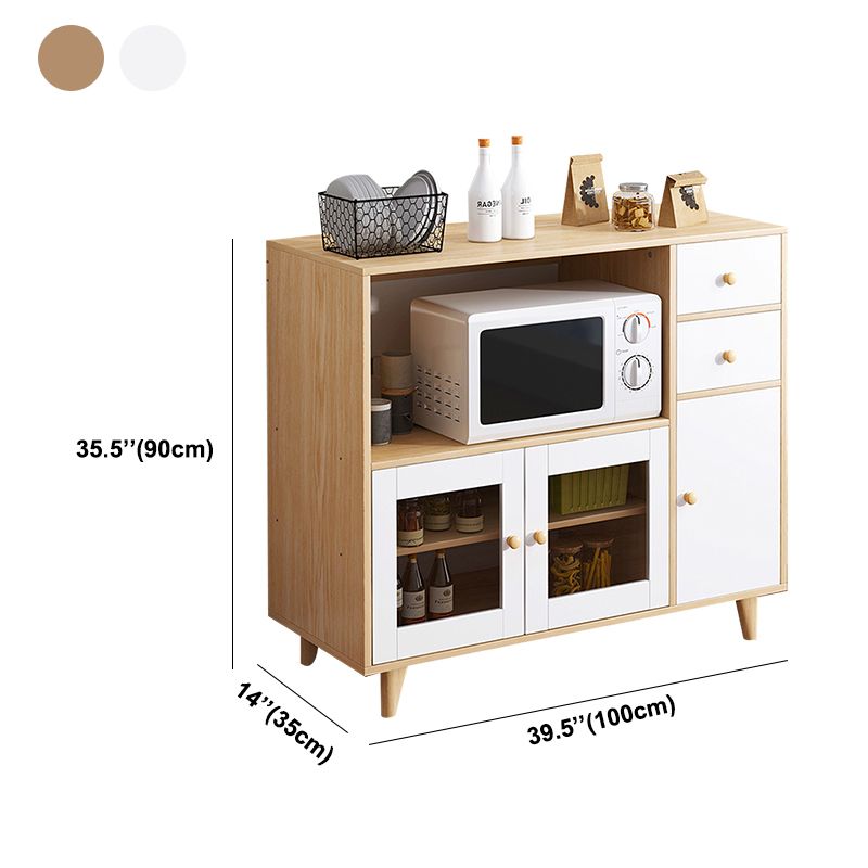 Porta di vetro Sideboard contemporanea ingegnerizzato in legno per la cucina
