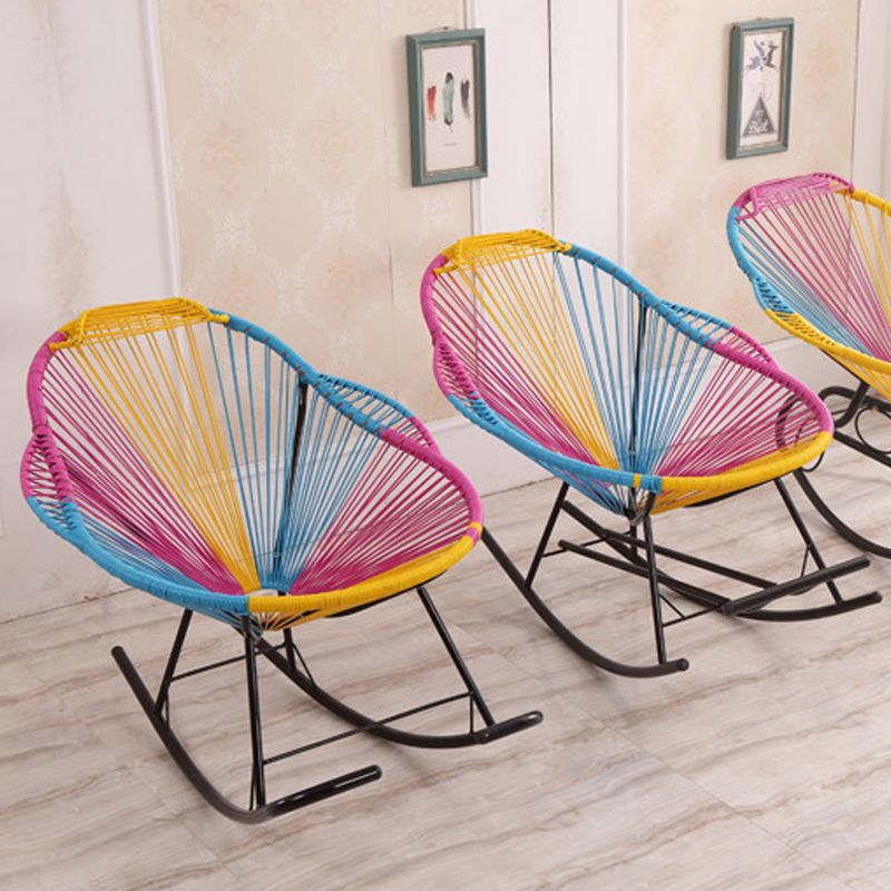 Single Home PE Rattan Lazy Chair Leisure Balcony Rocking Chair Clearhalo 'Chairs & Seating' 'furn' 'furn_rocking_chairs' 'Furniture' 'Living Room Furniture' 'Rocking Chairs' 'rocking_chairs' 1200x1200_2eb9f26a-575d-4767-9349-2d9ad0a6a904