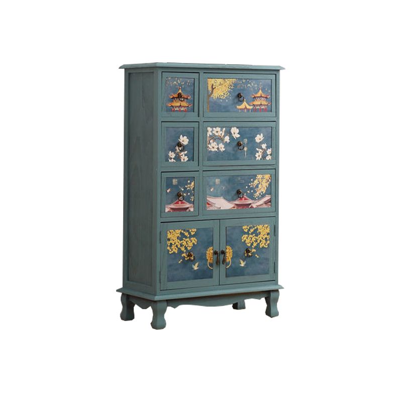 Traditional Style Storage Chest Dresser Solid Wood Combo Dresser with Drawers and Door