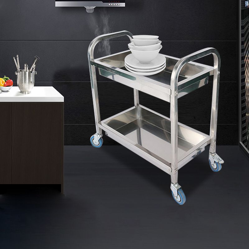 Moderne stijl metalen prep -tafel rechthoekige voorbereidingstabel met casters