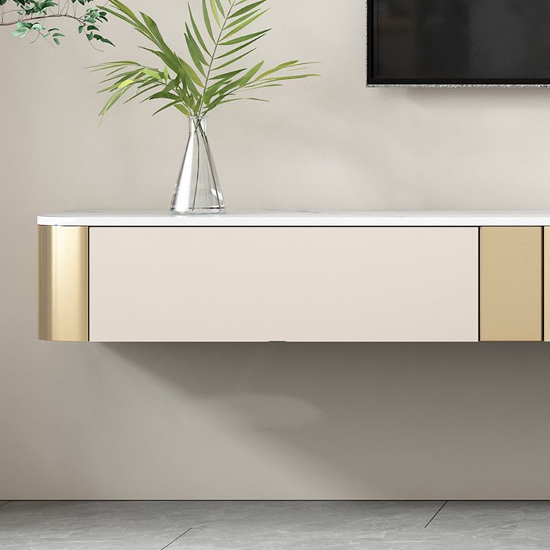 Soporte de TV de almacenamiento de piedra de 8 "de altura Glam Media TV Consola