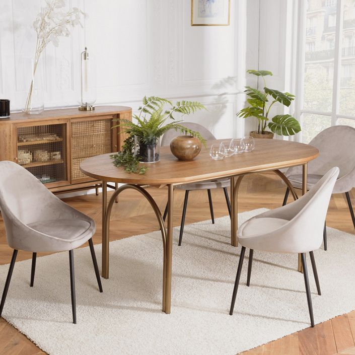 Modern Style Solid Wood Dining Table Brown Oval Table with 4 Legs for Dinning Room Clearhalo ' dining_table' 'Dining Tables & Seating' 'Dining Tables' 'furn' 'furn_dining_table' 'Furniture' 'furniture_dining_table' 'Kitchen & Dining Furniture' 'kitchen&dining_furn' 'kitchen' 'kitchen_dining_table' 1200x1200_2ebbb91d-da4b-45fc-a44f-eeda09aebd9b