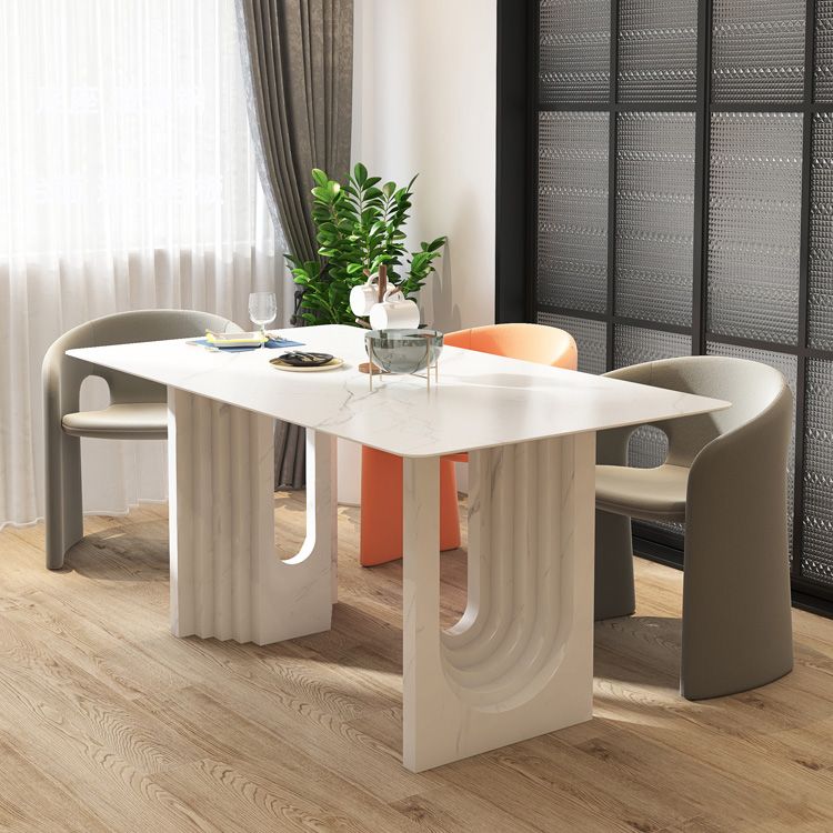 47.24''L Contemporary Sintered Stone Table White Dining Table with Double Pedestal Bases Clearhalo ' dining_table' 'Dining Tables & Seating' 'Dining Tables' 'furn' 'furn_dining_table' 'Furniture' 'furniture_dining_table' 'Kitchen & Dining Furniture' 'kitchen&dining_furn' 'kitchen' 'kitchen_dining_table' 1200x1200_2ebc0b7e-322e-4bfb-9835-f3cd017c3b3a