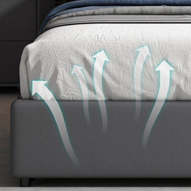 Piattaforma grigia cornice letto a piattaforma contemporanea con portata