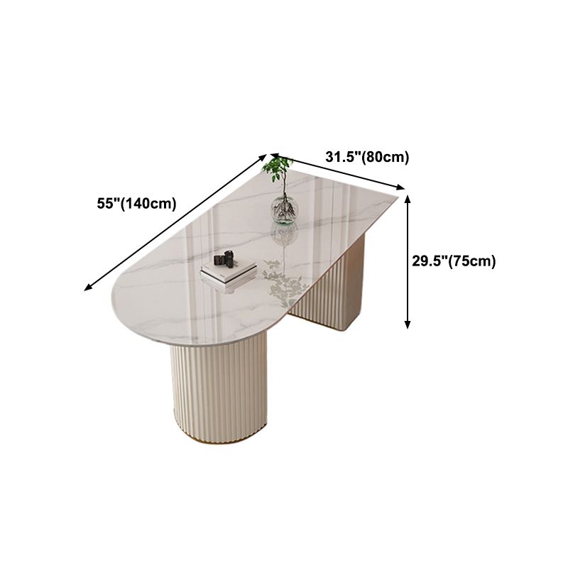 Stone Top Dining Table Traditional Luxury Table with Sled Base in White Clearhalo ' dining_table' 'Dining Tables & Seating' 'Dining Tables' 'furn' 'furn_dining_table' 'Furniture' 'furniture_dining_table' 'Kitchen & Dining Furniture' 'kitchen&dining_furn' 'kitchen' 'kitchen_dining_table' 1200x1200_2ebe4782-5ef3-4737-9ea3-16b7334e0563