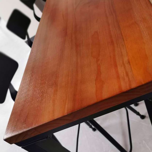 Pine Wood Top Bar Dining Table Modern Bistro Table with Double Pedestal in Black Clearhalo 'Bar Furniture' 'Bar Tables' 'bar_tables' 'furn' 'furn_bar_tables' 'Furniture' 'Kitchen & Dining Furniture' 1200x1200_2ec06a71-82c2-496a-bc3c-321705b13594