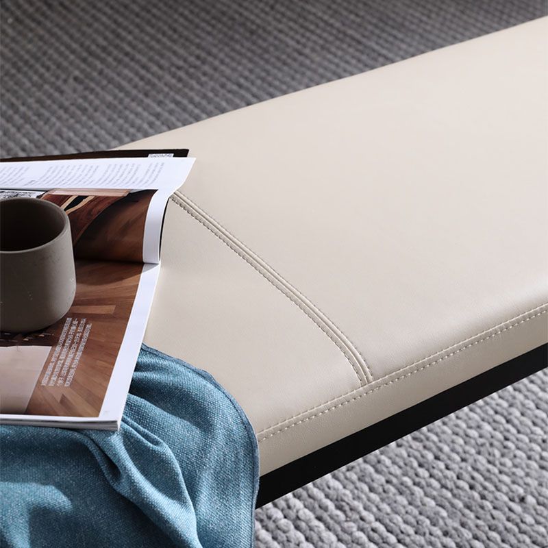 Modern Dining Bench with Black Metal Legs, 18"H Upholstered Seating Bench Clearhalo 'Benches' 'Chairs & Seating' 'furn' 'furn_benches' 'Furniture' 'Living Room Furniture' 1200x1200_2ec0a1b0-fbb7-41df-99ff-3d7901938354