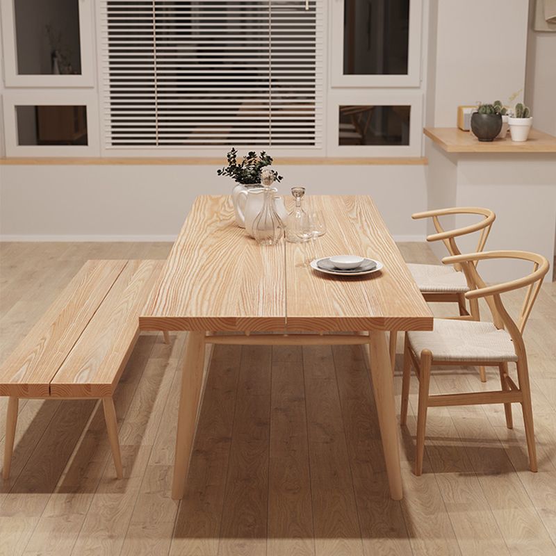 Modern Solid Wood Dining Room Collection Rectangle Tripod Dining Table in Natural Clearhalo 'Dining Tables & Seating' 'Dining Tables' 'dining_table' 'furn' 'furn_dining_table' 'Furniture' 'furniture_dining_table' 'Kitchen & Dining Furniture' 'kitchen' 'kitchen_dining_table' 1200x1200_2ec47df7-903c-4d19-9a06-c1b8414c9a6b