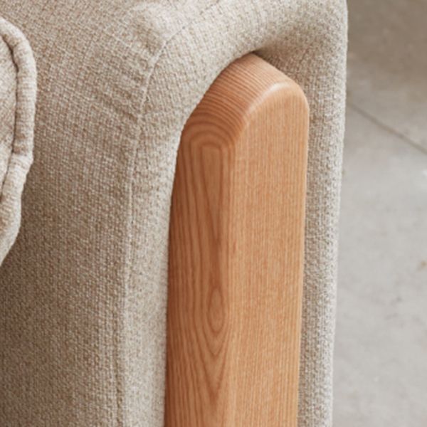 Sofa de tissu contemporain du bras carré en bois massif pour salon